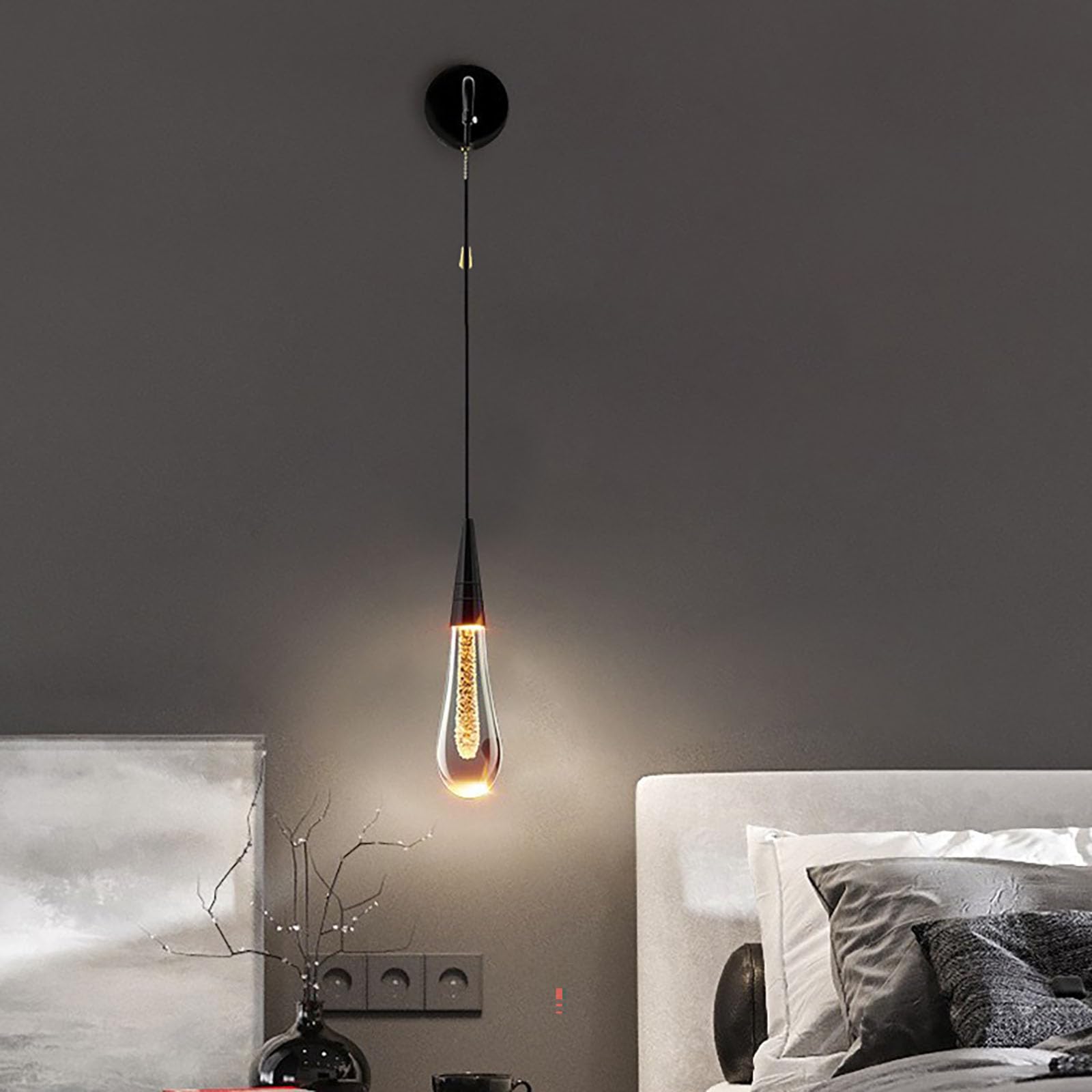 Lámpara de pared cristal LED para iluminar zonas oscuras sin cambiar interruptores 8