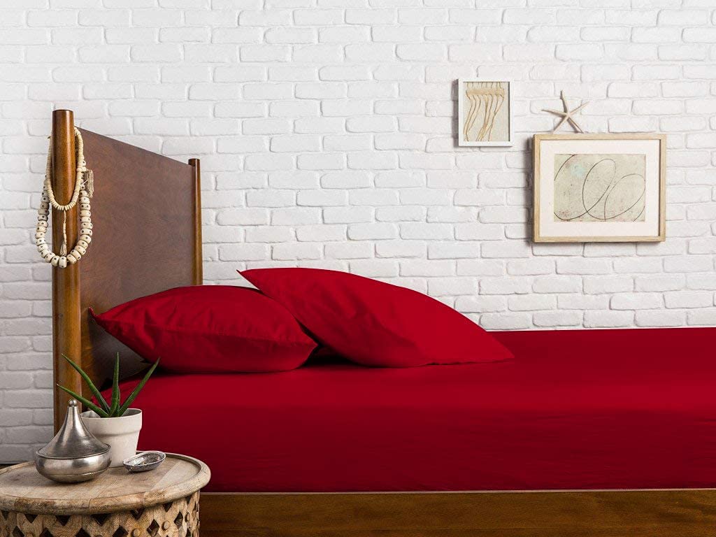 LINEN SHEETS 100% Cotton 78x80 inch King Size 10" Deep Pocket Fitted 300TC Elastic Fitted Bedsheet Set | Daily Use Fitted Bedspread with 2 Pillow Covers-Burgundy Solid (B0CRVHFGMR) Amazon Price History, Amazon Price Tracker