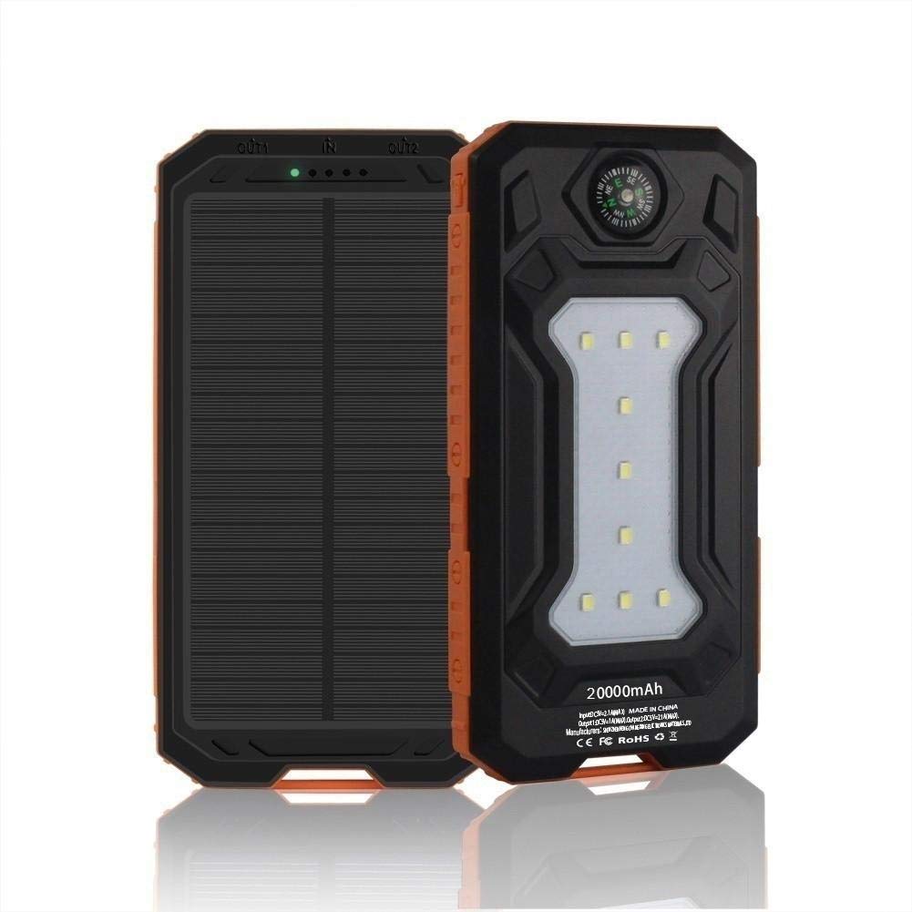 Power Bank sans fil rapide 20000mAh,chargeur solaire améliorer batterie