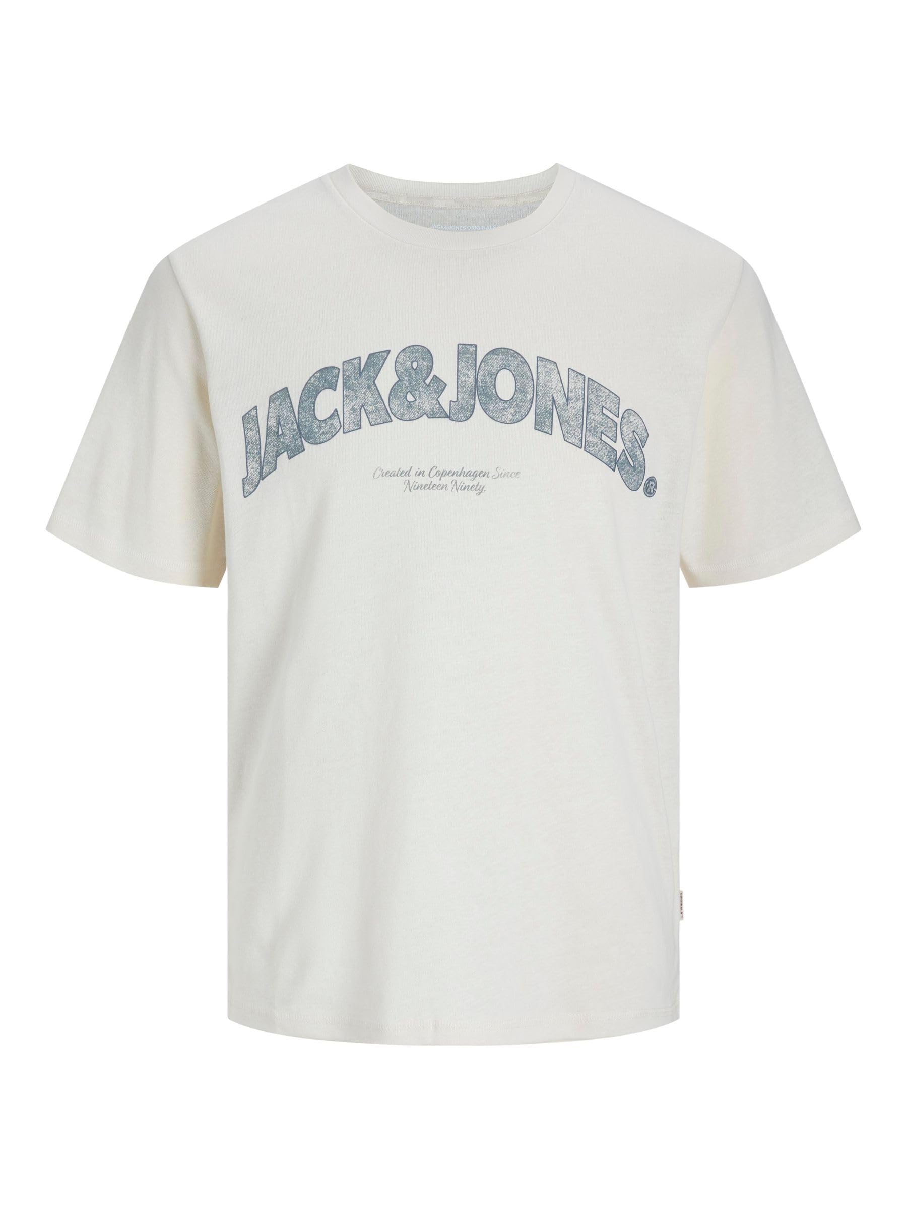 JACK & JONES Men's Joralmeria Bold Branding Tee SS Cn Pls, Antique White, 5XL