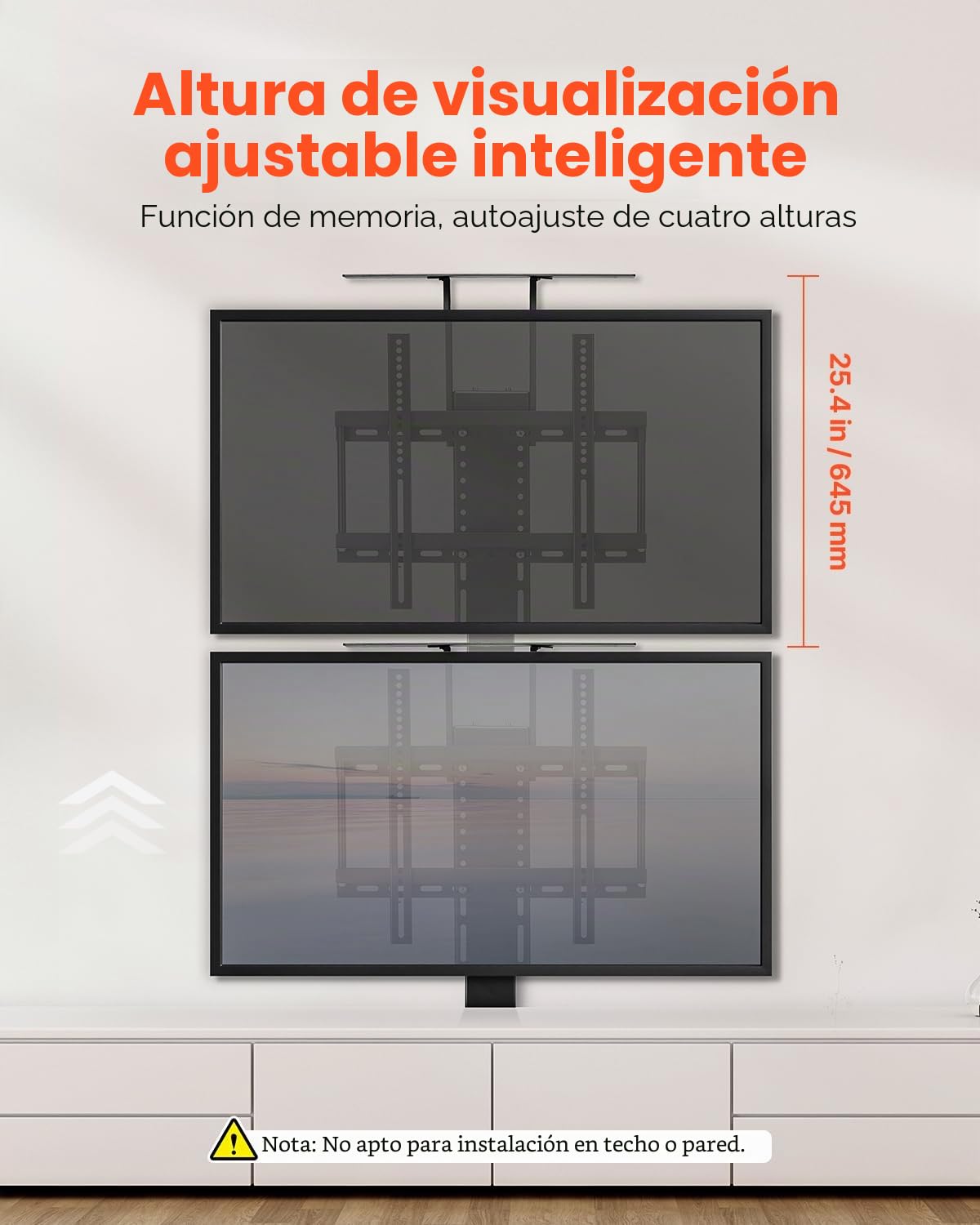 VEVOR Soporte de TV Motorizado Elevable para Pantalla de 813-1397 mm (no en Gabinete), Soporte de TV Vertical con Control Remoto, Carga de 60 kg, Patrón Máximo de Orificios VESA de 40 x 40 cm