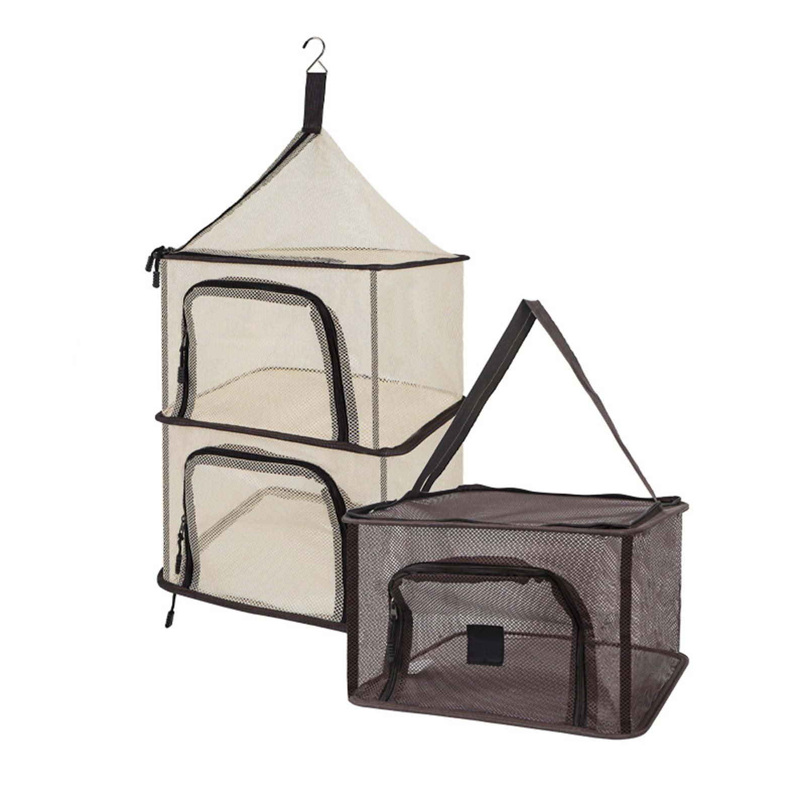 Snorvixre Multipurpose Foldable 4 Layer Hanging Dryer Meshes Storage Basket Sturdy for Kitchen & Camping Meshes and Steel Drying Rack