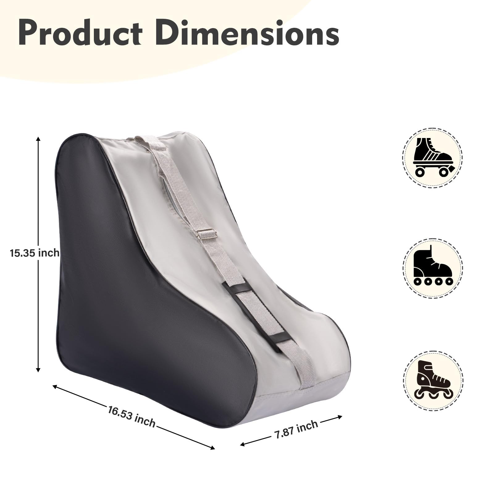 Skating Shoes Carry Bags Roller Skate Bag, Oxford Ice Skates Storage Bag for Kids & Adults, Unisex Adults Ice & Skate Bag II Fabric and Beach with Adjustable Shoulder Strap