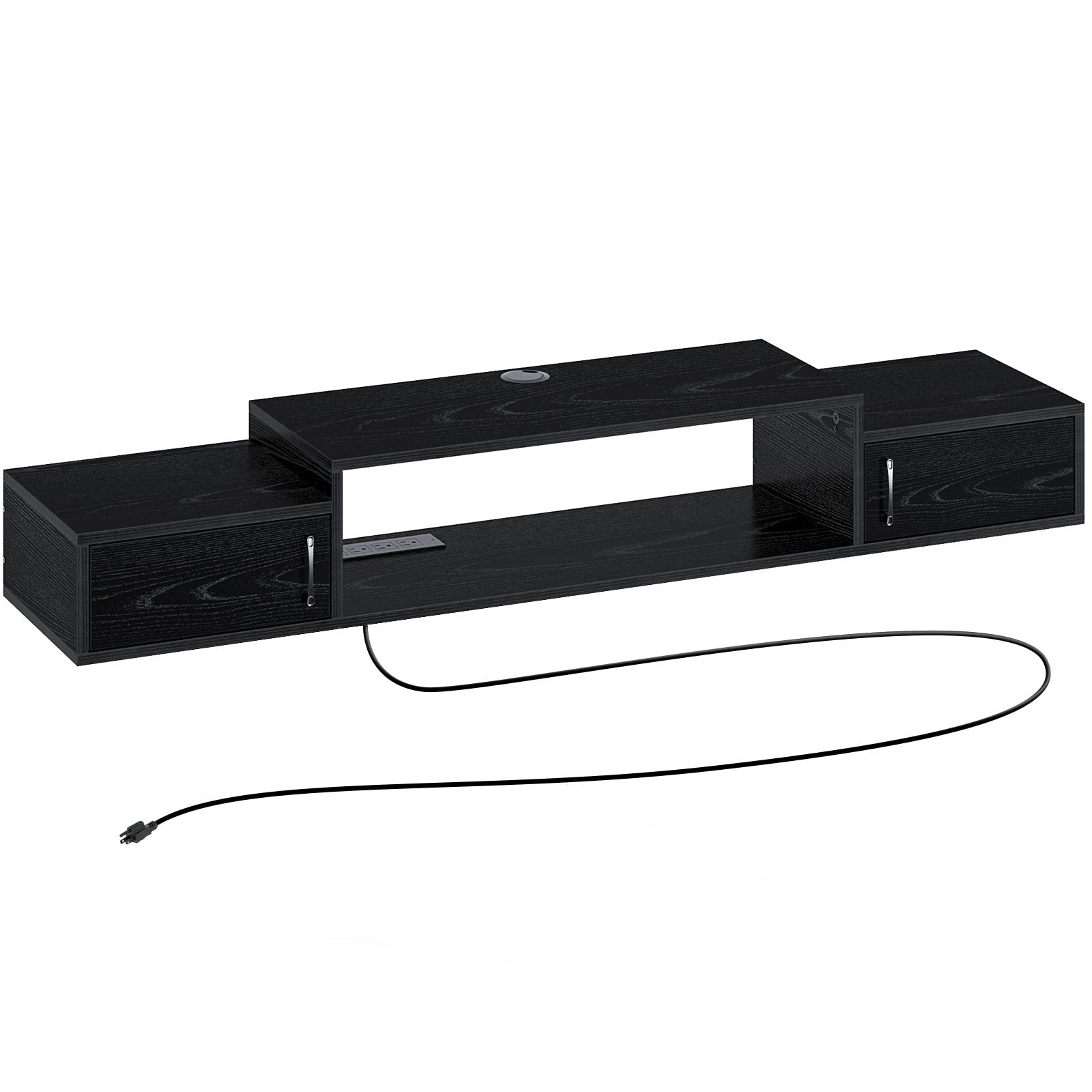Buy Rolanstar TV Stand Black, Floating TV Shelf with Power Outlet, 47.2