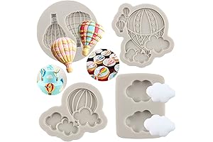 Hot Air Balloon Silicone Fondant Molds for Cupcake Toppers and Candy Crafts