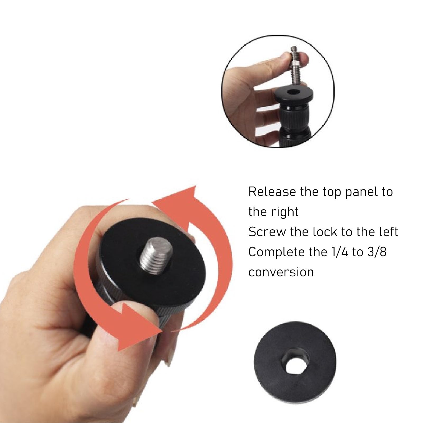 Cuifati Brazo de extensión de trípode de 3 secciones, aleación de aluminio, negro, conector de 1/4-3/8 pulgadas, compatible con cámara, smartphone, accesorios de cámara, soporte de trípode
