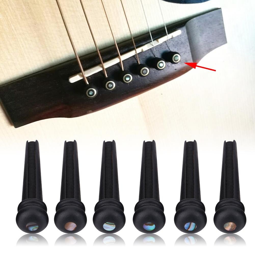 Dilwe 6 szt. hebanowych kołków gitarowych, 6 strun akustycznych kołków do gitary ludowej