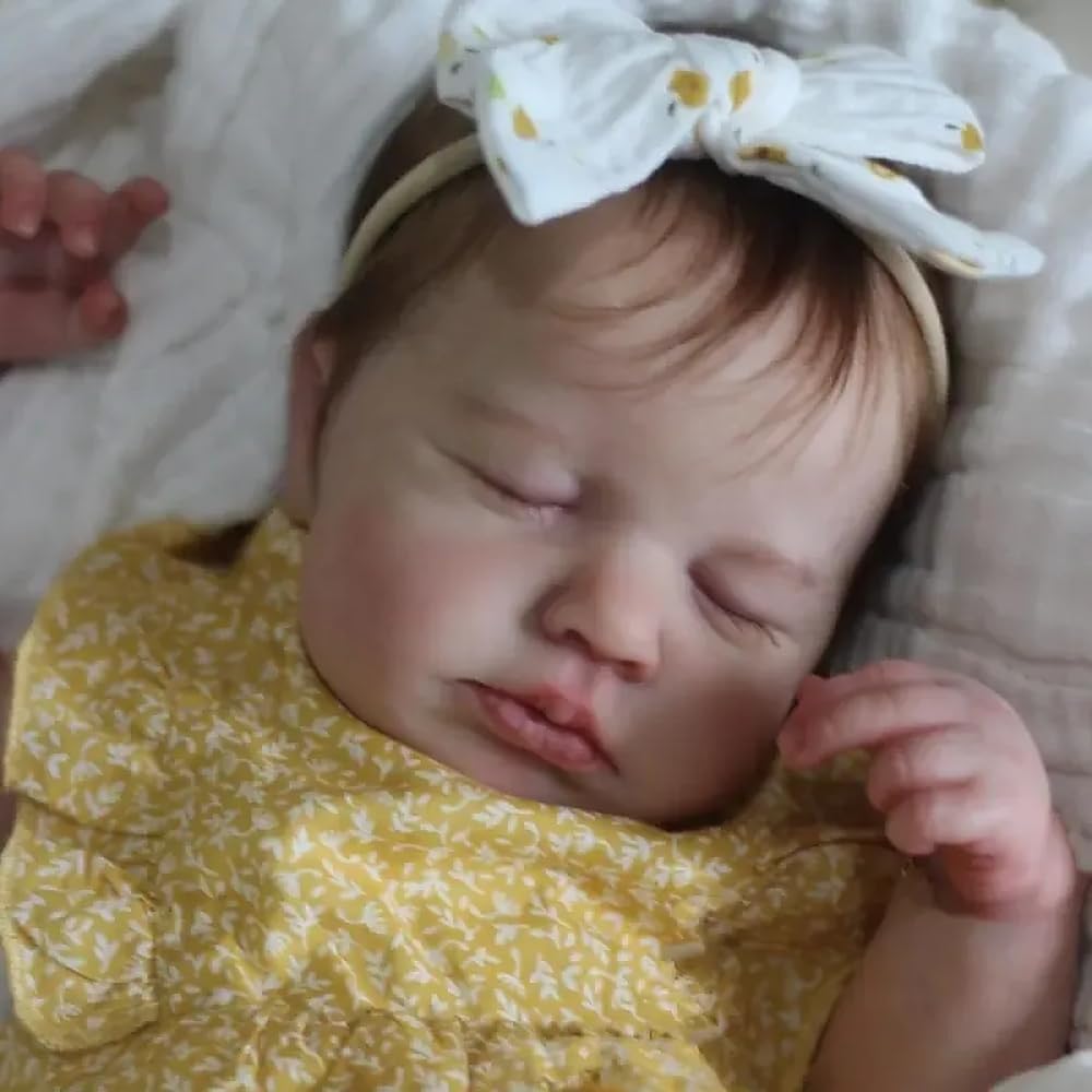 Zero pam Reborn Baby Puppen 20 Zoll Lebensechte Babypuppe Weichkörper Reborn Puppe Mit Haaren Schlafend Baby Puppen Wie Echt Puppe Ab 2 Jahre Mit Zubehör