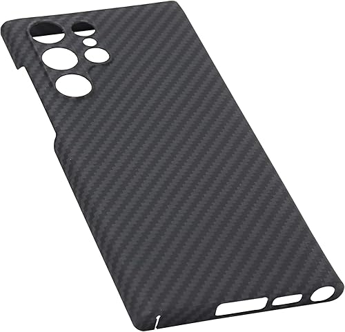 Miniatura 7 de Sisyphy Funda súper delgada para Samsung Galaxy S23 Ultra de 6.8 pulgadas, funda protectora de fibra de aramida real, suave al tacto, resistente al