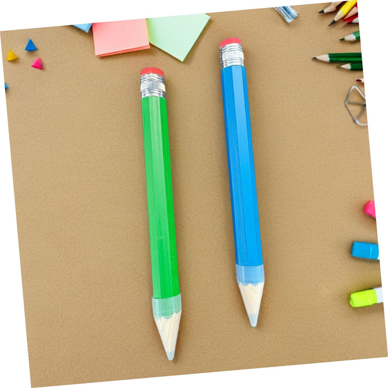 4pièces Lot De Crayons Géants Bois Colorés Pour Dessin Et Écriture Accessoire De Papeterie Et Projet Garçon Fille
