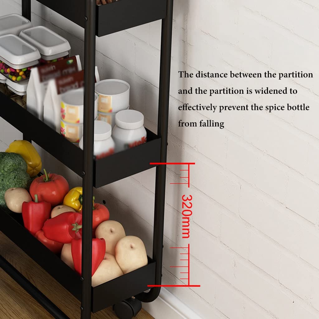Carrello metallico multifunzione ruote bloccabili cucina casa(3 Tier)