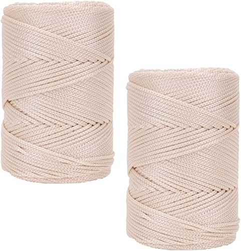 Paquete de 2 hilos de poliéster súper suaves de 8.11 ozlote para tejer macramé de ganchillo para sombreros de verano, hilo para bricolaje de punto a