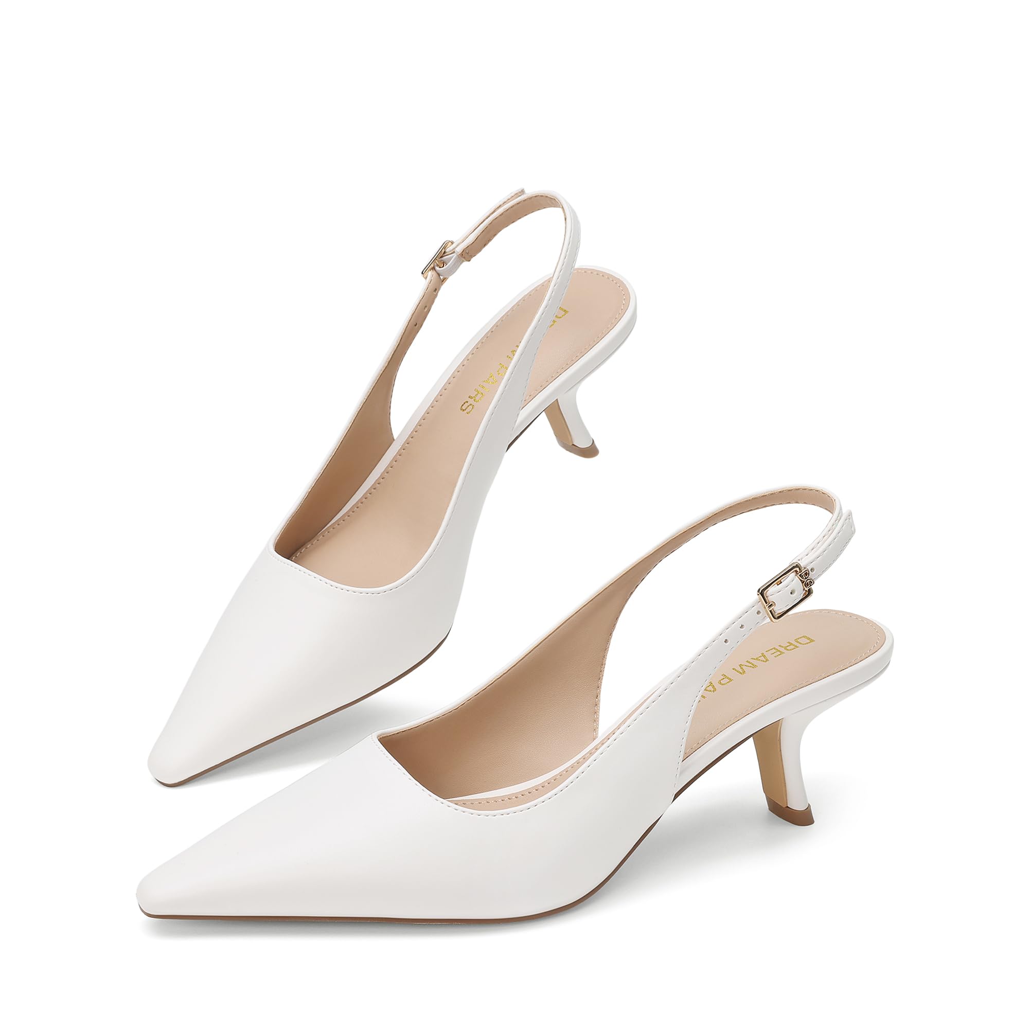 Women's Slingback Kitten Heels - 2.36 Inch Low Heel Pointed Toe Pumps, Comfortable Closed Toe Dress Shoes for Office Work, Classic Holiday Heels-image-36