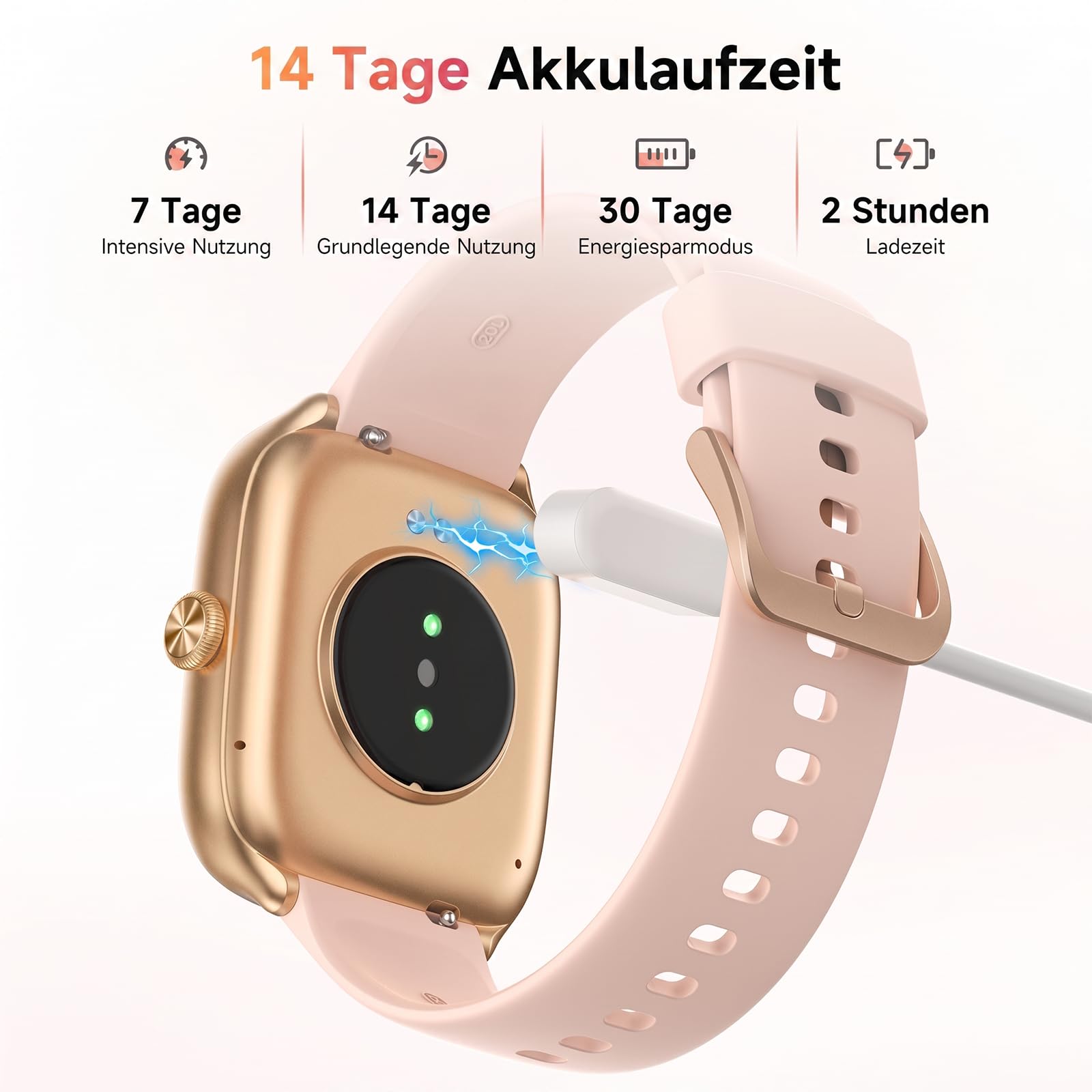 Smartwatch Damen Herren 1,75" AMOLED Fitnessuhr mit Bluetooth Telefonie, 24/7 Herzfrequenz Stress Schlafmonitor, 120+ Sportmodi & Sprachassistent, 3 ATM Wasserdicht, Sportuhr für Samsung Android iOS