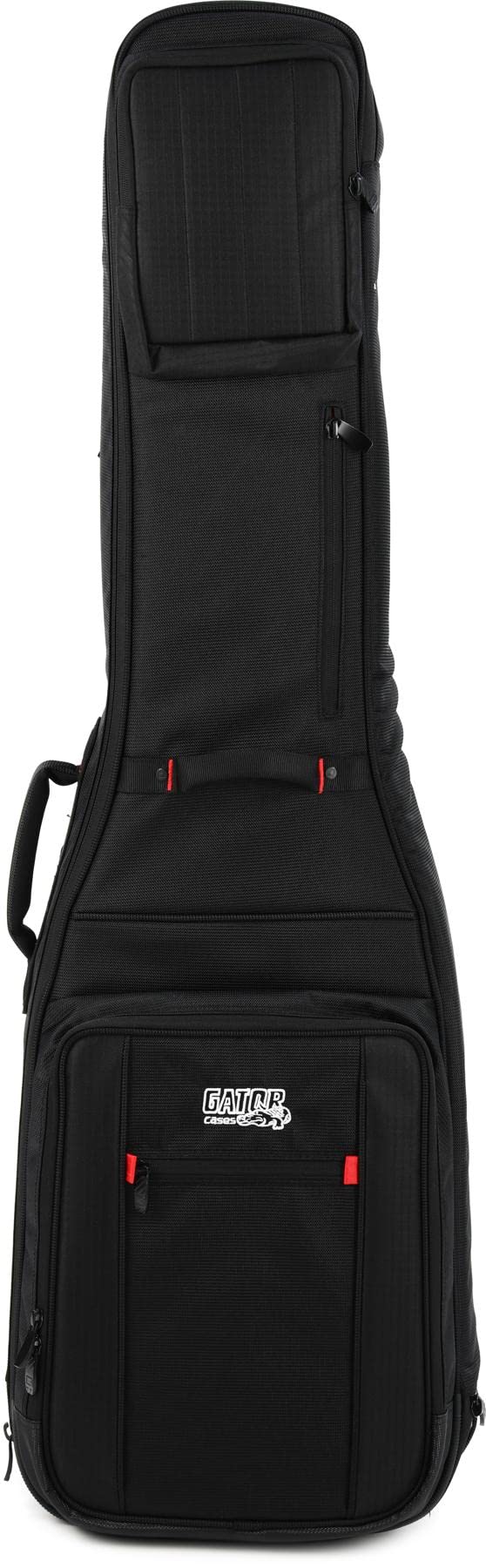On-Stage GBB4770 Deluxe Bass Guitar Gig Bag - Lightweight, Padded, Backpack Straps & Accessory Pockets