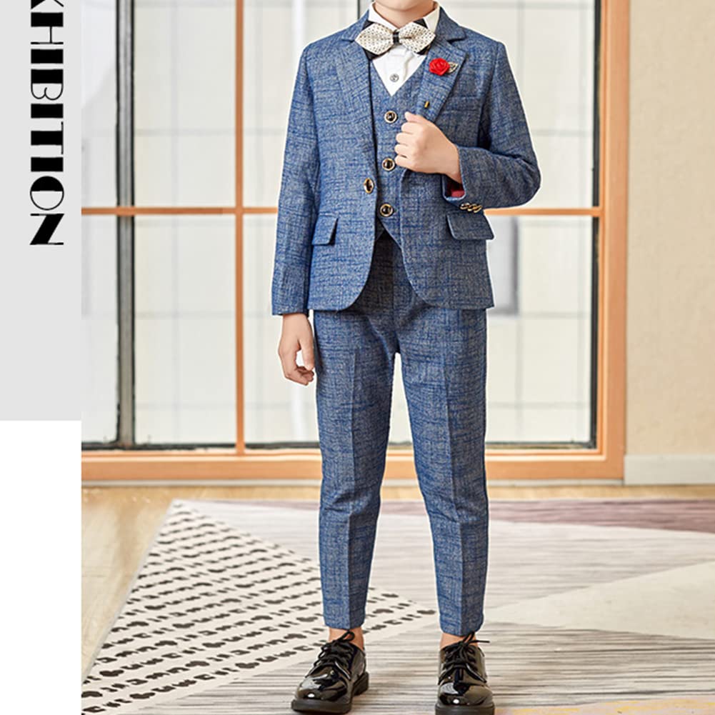 GUOCU Zestaw odzieży dla dzieci i nastolatków, stroje dla dżentelmena, strój do palenia, elegancki strój na chrzest dla dzieci, chłopca, formalny strój na imprezę, urodziny, wesele