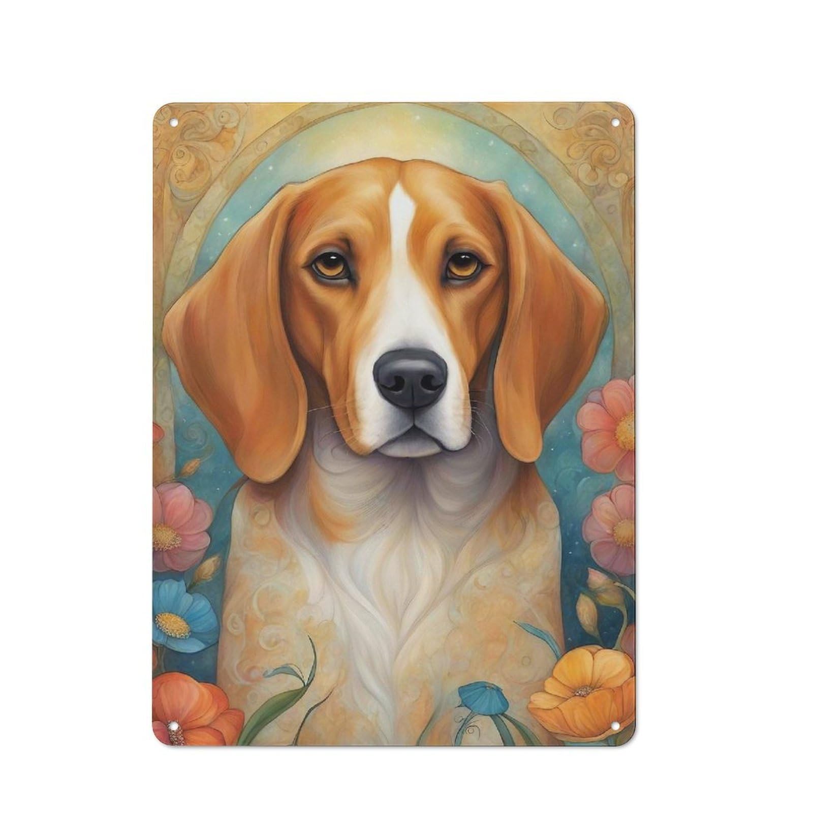 Decorative Metal Plaque with Dog00097 Design 40x30cm, Warehouse Style Loft Wall Plaque for Flat, Bar, Studio Or Gallery Wall