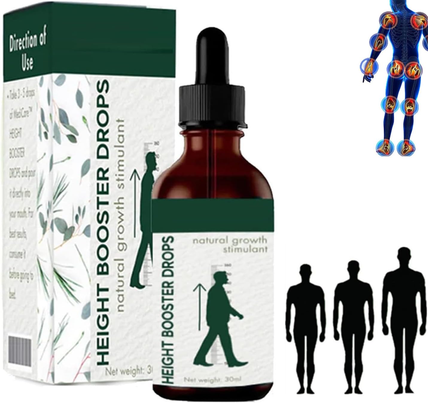 Height Booster Drops, Height Growth Drops, Sci-Effect Height Growth Oil, Increasing Height Body Taller Serum, Height Growth Oil for Adolescent Bone Growth (1pcs)