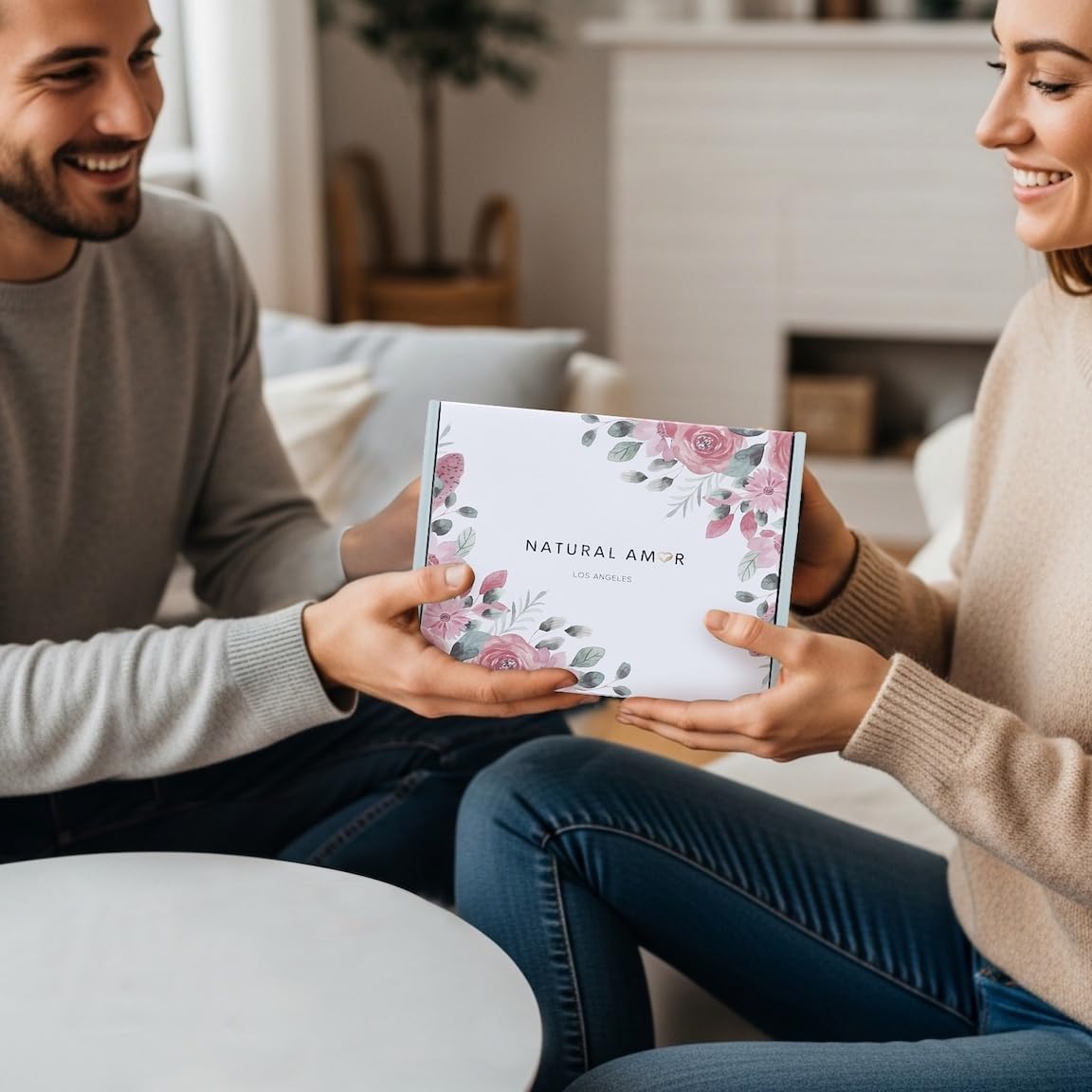 Natural Amor Spa Gift Set for Women – 6-Piece Self Care Gift Box with Handmade Soap, Bath Bomb, Candle & Skincare, Ready-to-Gift Relaxation Set: Cozy Christmas 6pcs