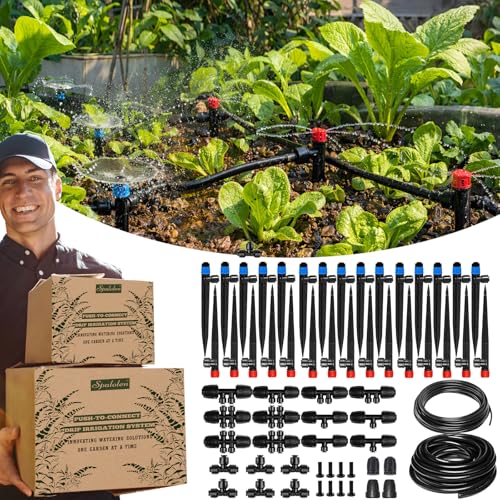 Push-to-Connect Drip Irrigation System Adjustable Irrigation Syst...