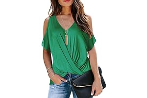 Women's Cold Shoulder Twist Knotted T-Shirts
