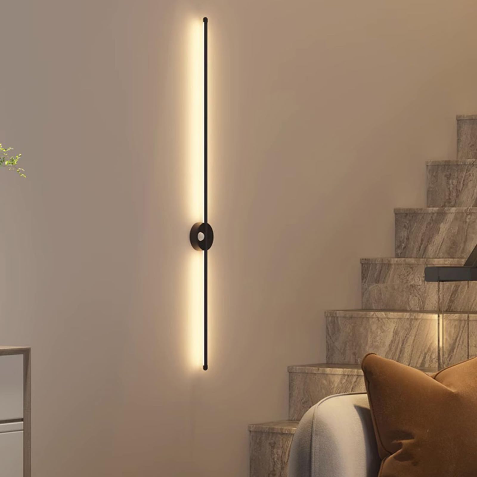 Lampa ścienna LED do wewnątrz z czujnikiem ruchu lampa ścienna USB ładowalna ścienna zasilana bateriami kinkiet ścienny długi pasek aluminiowy do salonu sypialni korytarza