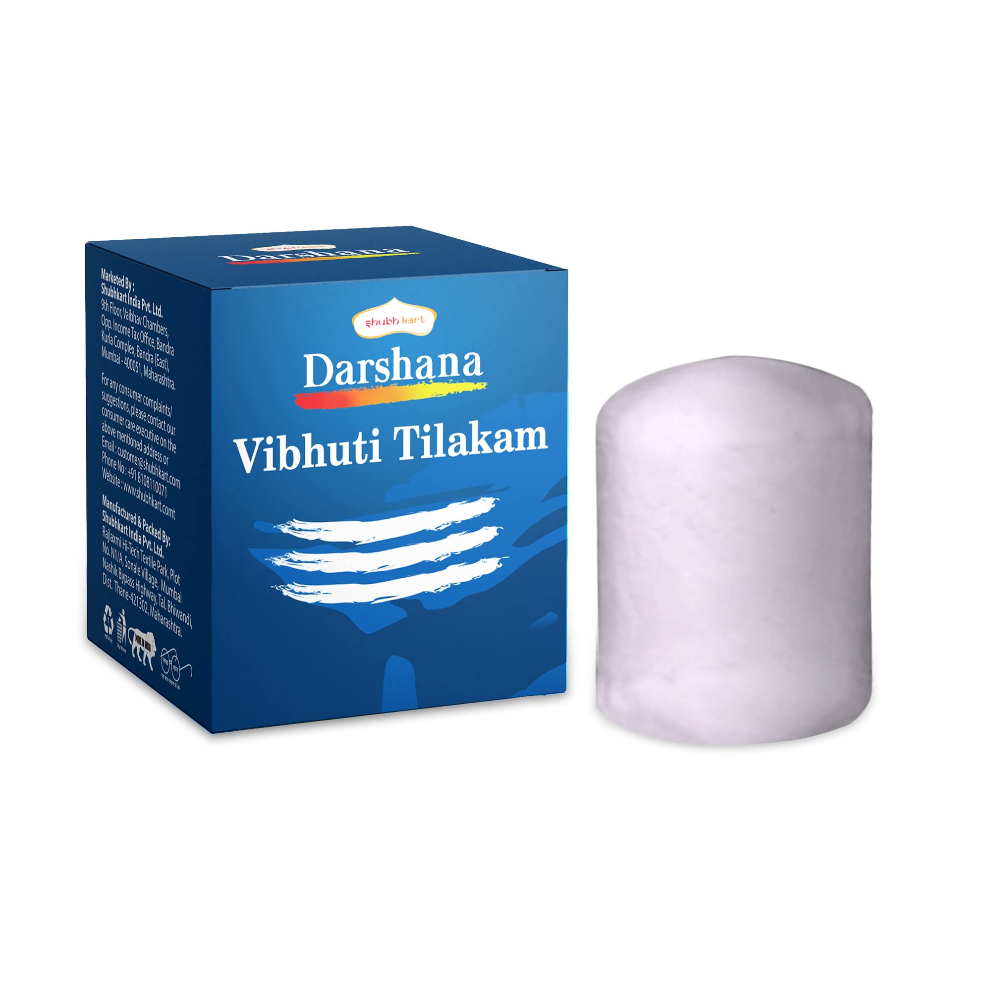 Shubhkart Dharshana Vibhuti Tilakam for Pooja Vibhuti for Ceremonial Mark at Forehead Puja,Holy Stick