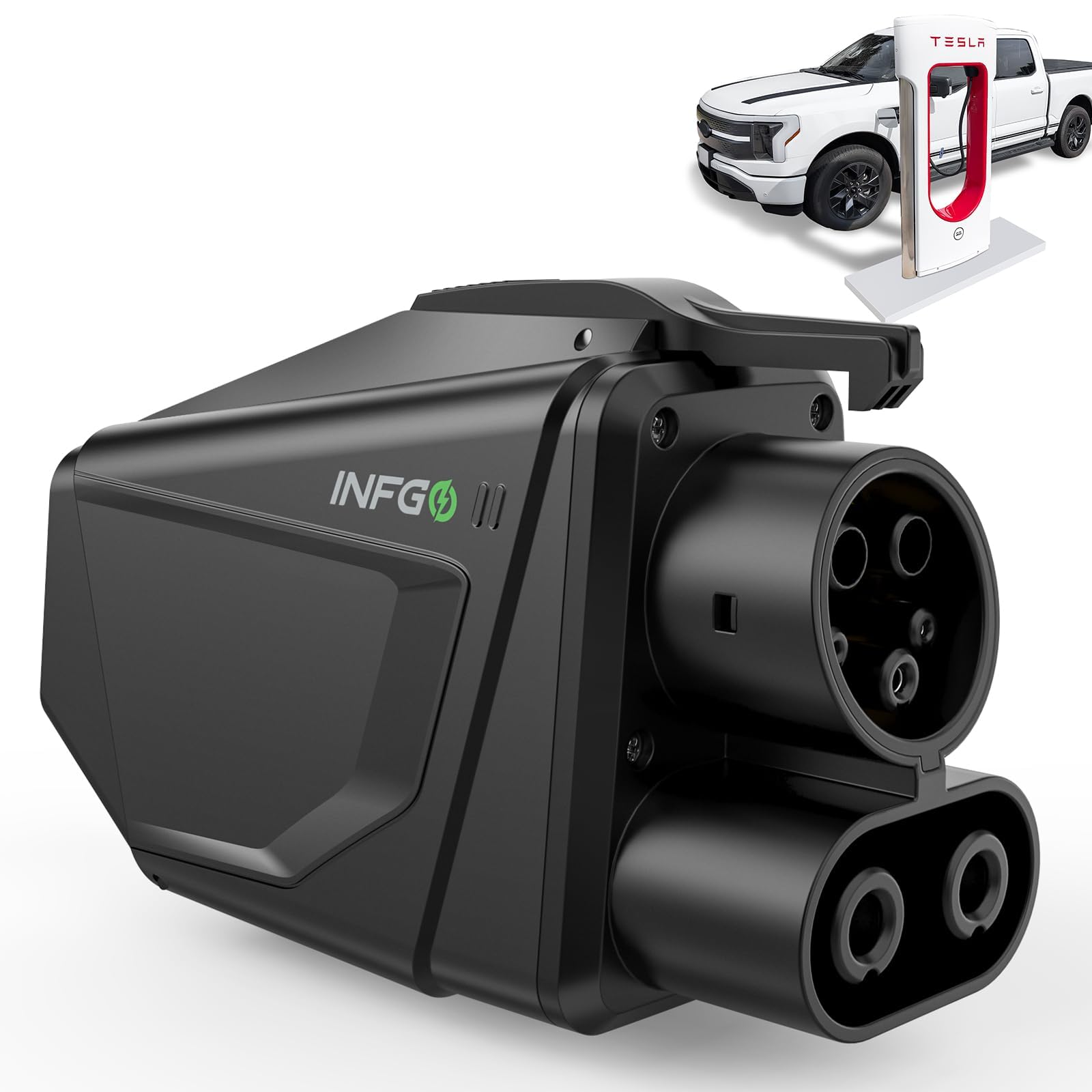 Photo 1 of INFGO 2026 Upgraded NACS to CCS Adapter Compatible with Ford,Rivian,GM EVs for V3/V4 Tesla Supercharger 500A /1000V NACS DC Adapter