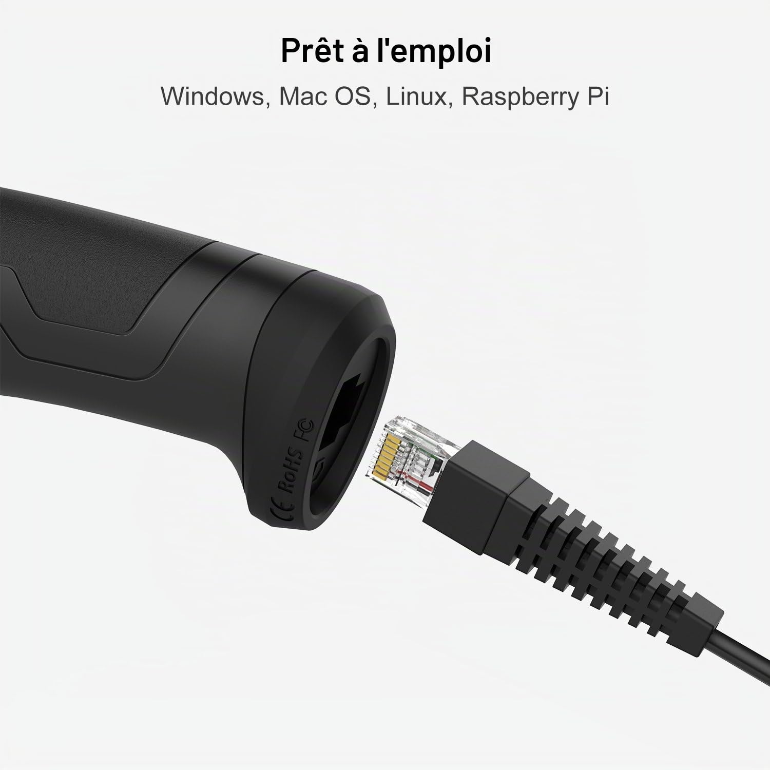 Inateck USB Lecteur de Code-Barres avec Support, Douchette Filaire, BCST-33