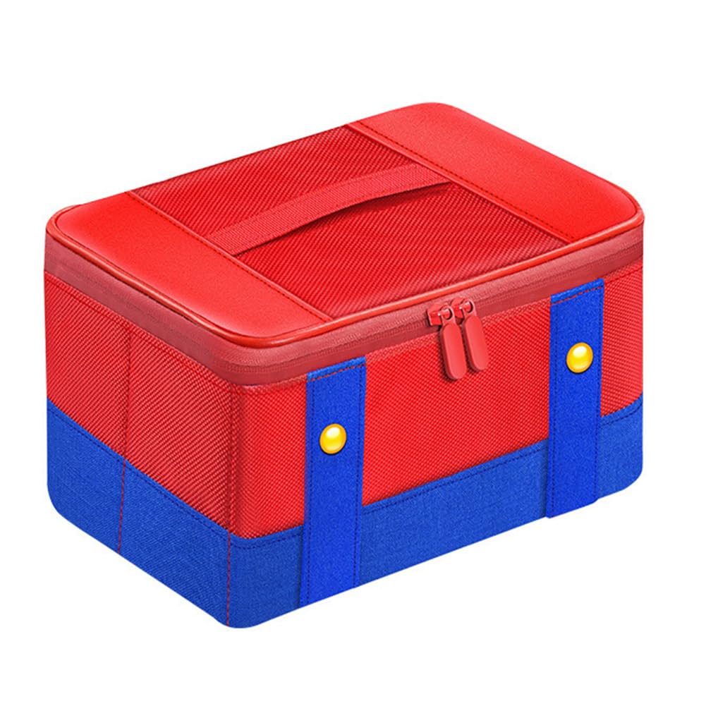 Funda Protectora de Transporte Grande a Prueba de Golpes, Bolsa de Almacenamiento portatil Impermeable Compatible con Nintendo Switch/OLED Consola Pro Controller, Rojo y Azul