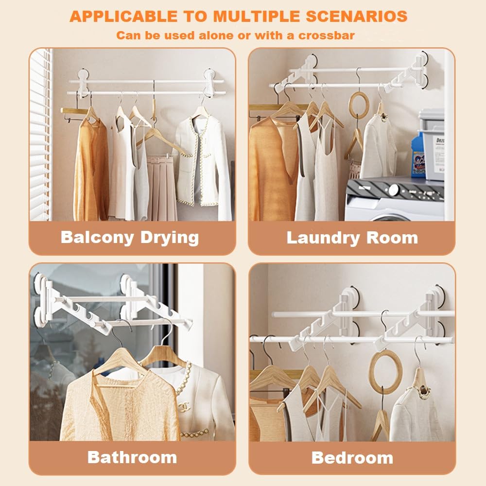 Tendederos Plegables de Pared,Perchero de Pared con Ventosa,Tendedero Balcon Sin Perforaciones para Lavandería,Baño,Dormitorio