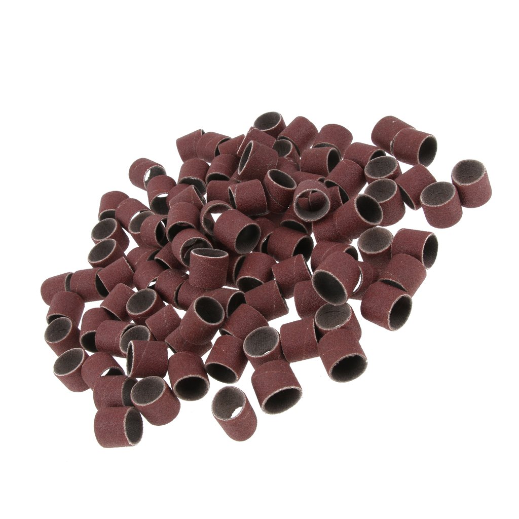 100x Sanding Drums Sanding Bands Sleeves for Rotary Tools 180#