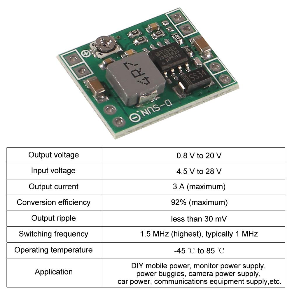Greluma Convertitore DC-DC Step Down Regolabile - Modulo Da 4.5-28V A 0.8-20V, 3A Max, Per DIY Elettronica - Foto 5