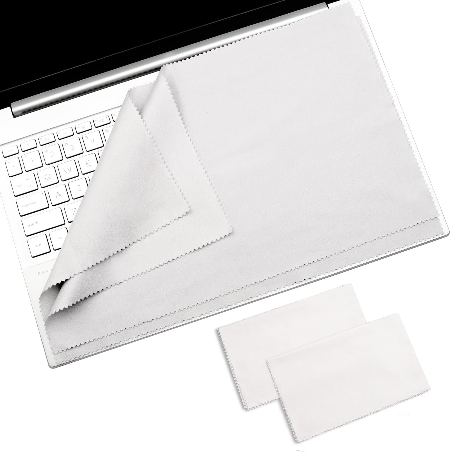 2 Pack Microfiber Cleaning Cloth Screen Keyboard for HP Pavilion/Envy/Probook/Elitebook/Zbook/OMEN/Chromebook/Victus, etc 15.6" 16"（Compatible HP with laptops with Numeric keypad）
