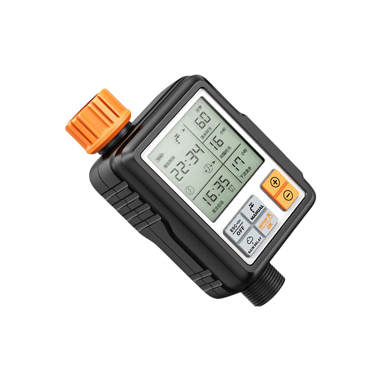 Greabuy Timer automatico per irrigazione delle piante con funzione di ritardo della pioggia, display LCD, alimentato a batteria, per interni ed esterni, irrigazione da giardino, attrezzi da