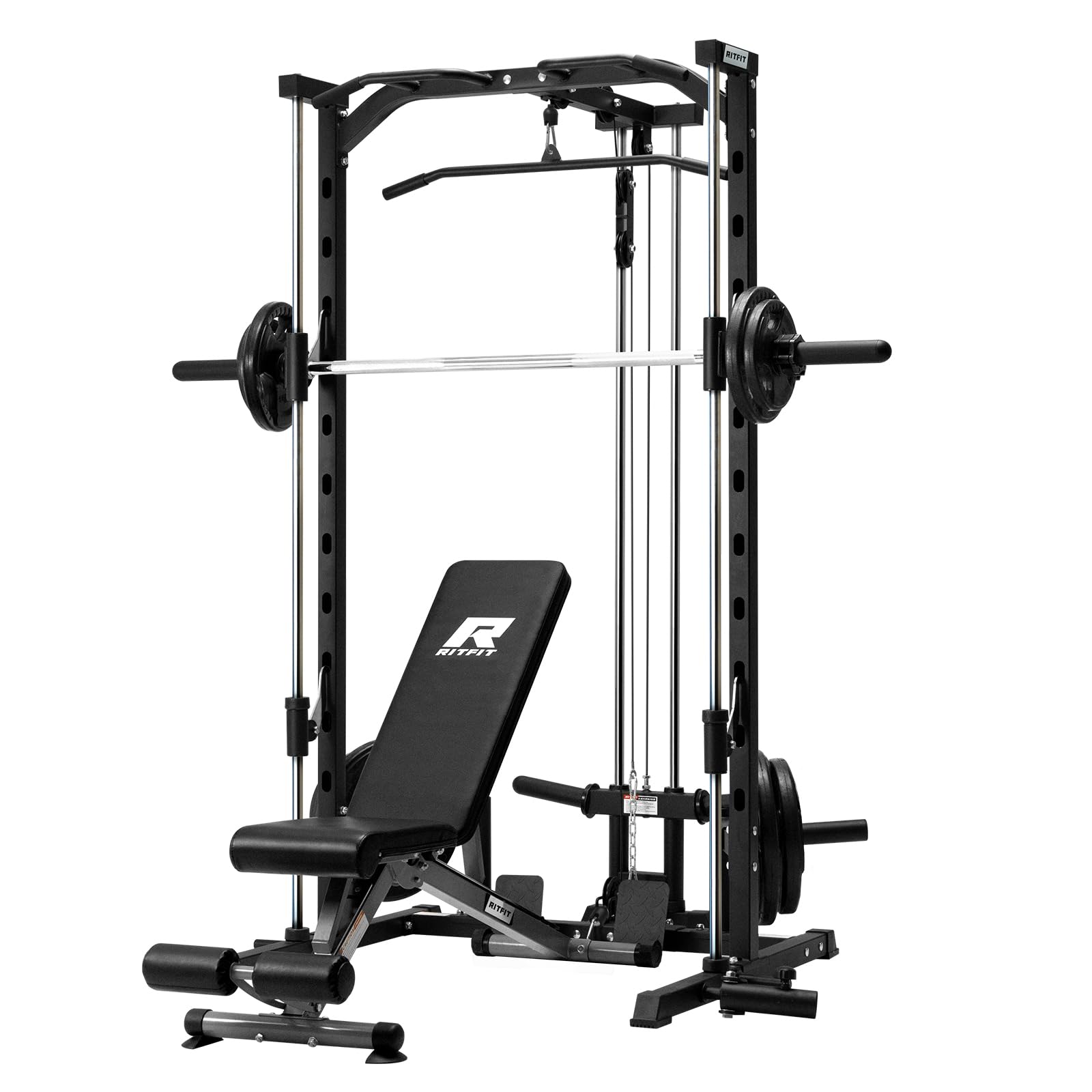RitFit Smith Machine Power Rack with LAT-Pull Down System