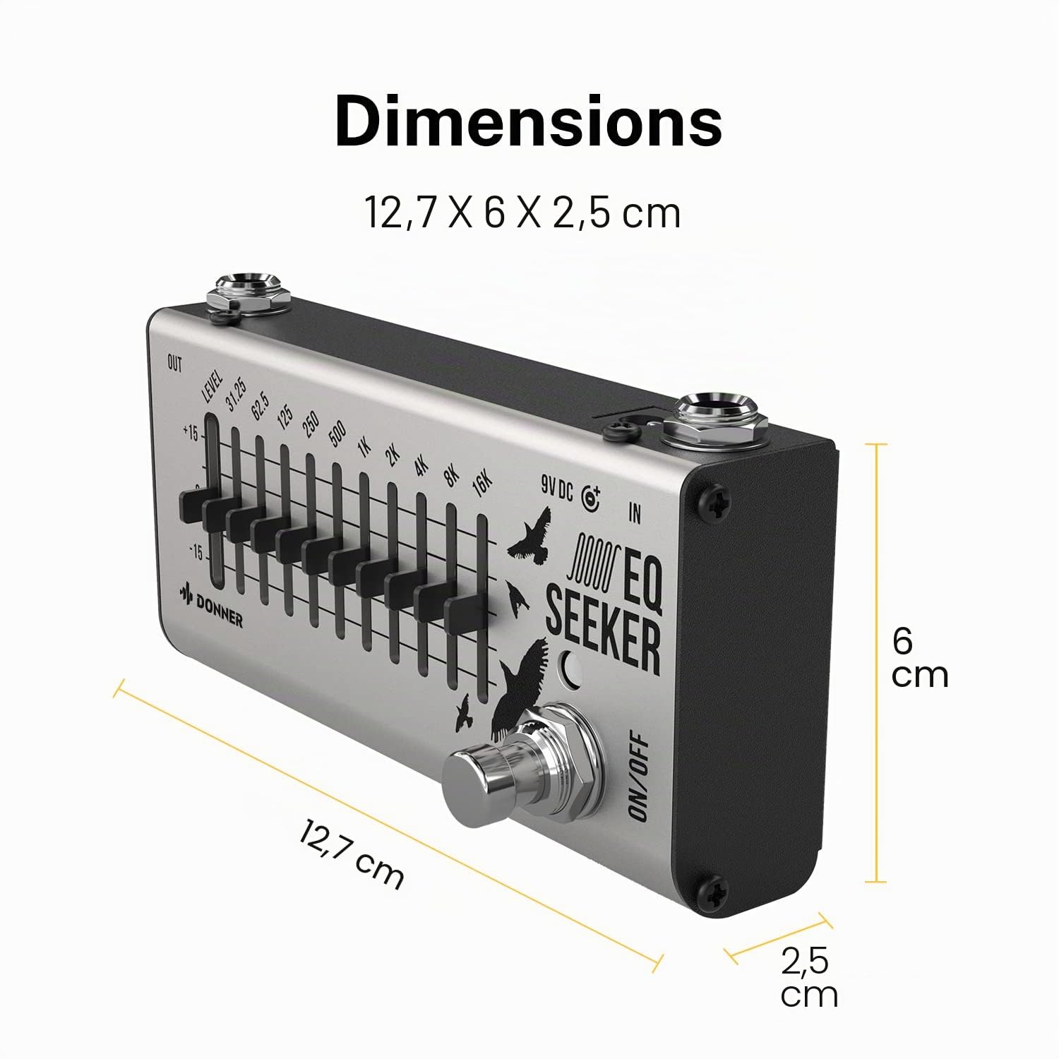 Pédale EQ Donner, égaliseur 10 bandes, EQ Seeker pour guitare et basse, true bypass