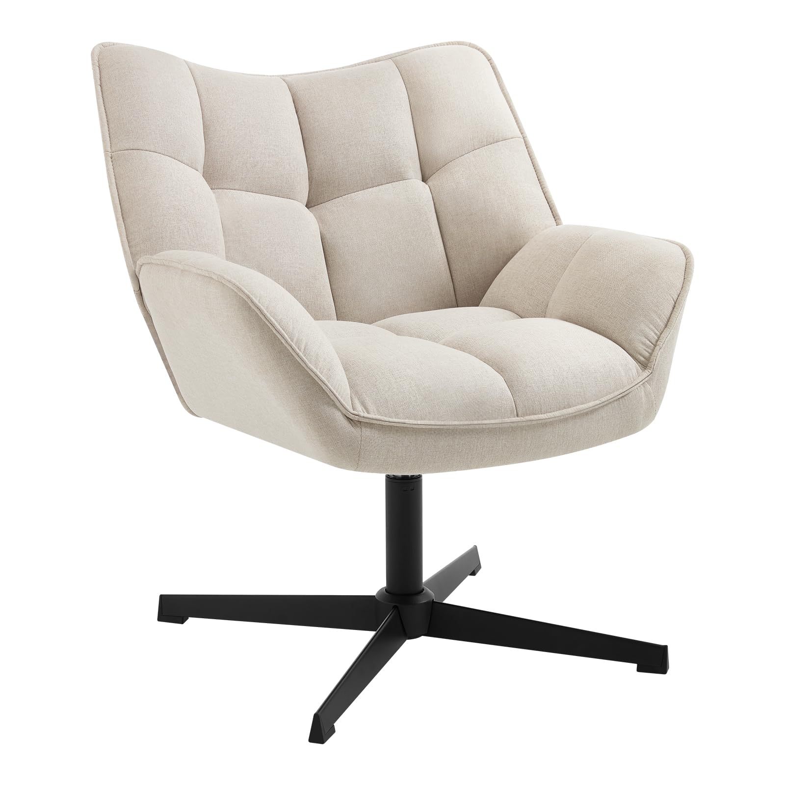 WOLTU Relaxsessel, Sessel 360° drehbar, Ohrensessel gepolstert, Fernsehsessel, Lesesessel, Loungesessel, Wohnzimmer Schlafzimmer, Leinen, Beige