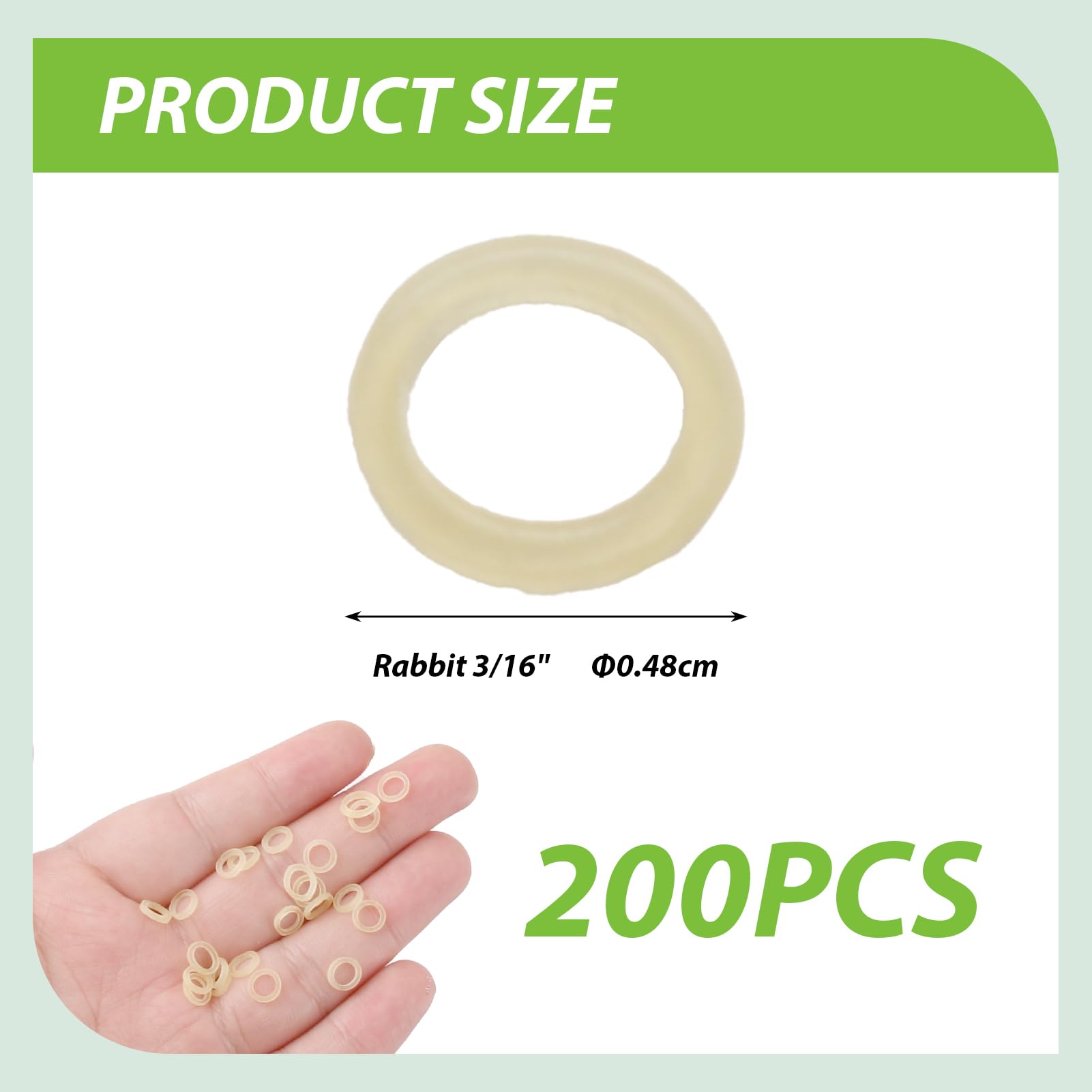 Kiefergerechte Gummibänder mit 2 Packungen, 200 Stück Zahnspangen, Gummibänder für Zahnspalte, schiefe Zähne, Zahnspangen (Kaninchen, 1,9 cm, 127,6 g)
