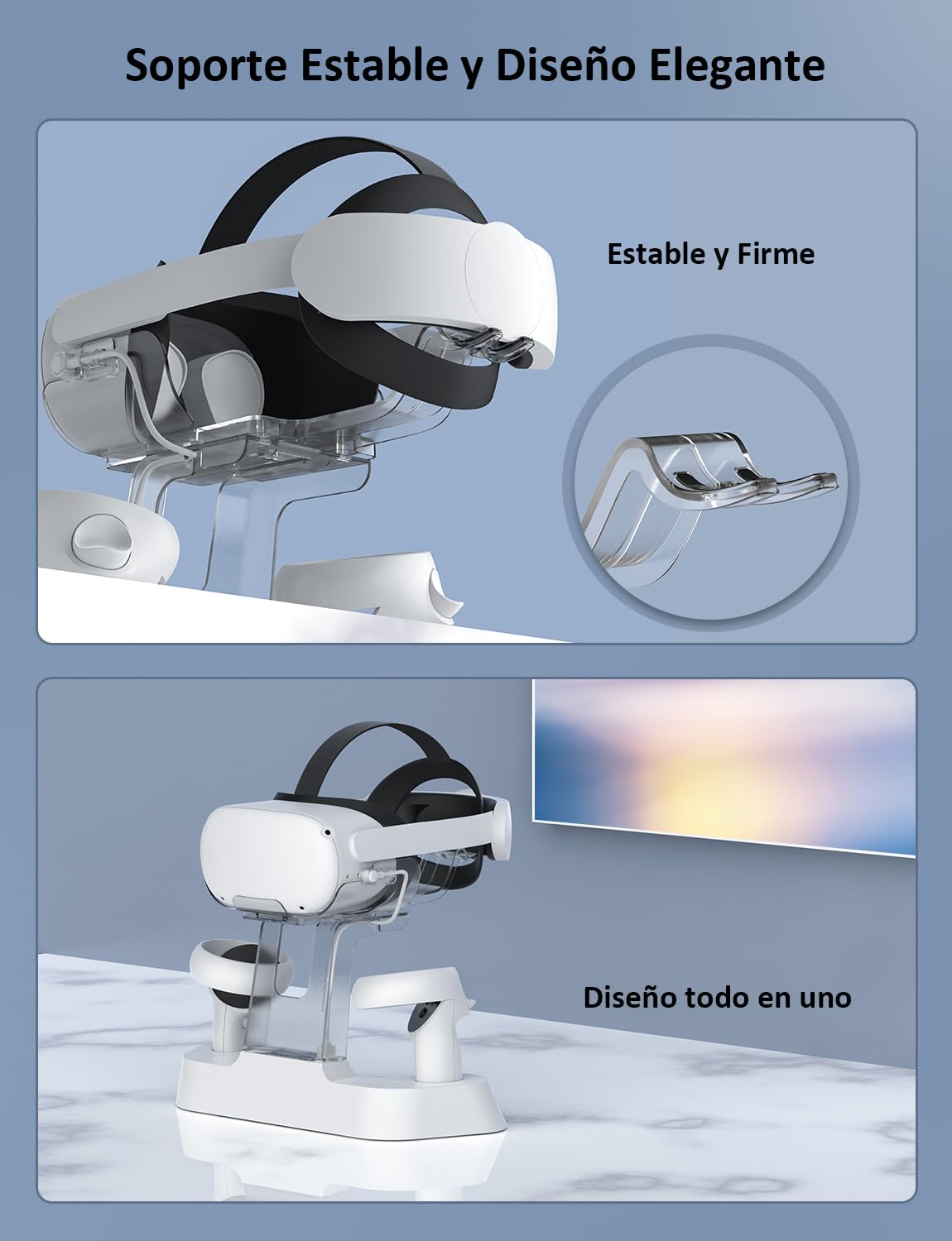 NexiGo Base de Carga Mejorada con Luz LED para Oculus Quest 2, [Soporte de Elite Strap con Batería], Expositor de Auriculares y Soporte de Controlador, 2 Baterías Recargables, Cable Magnético
