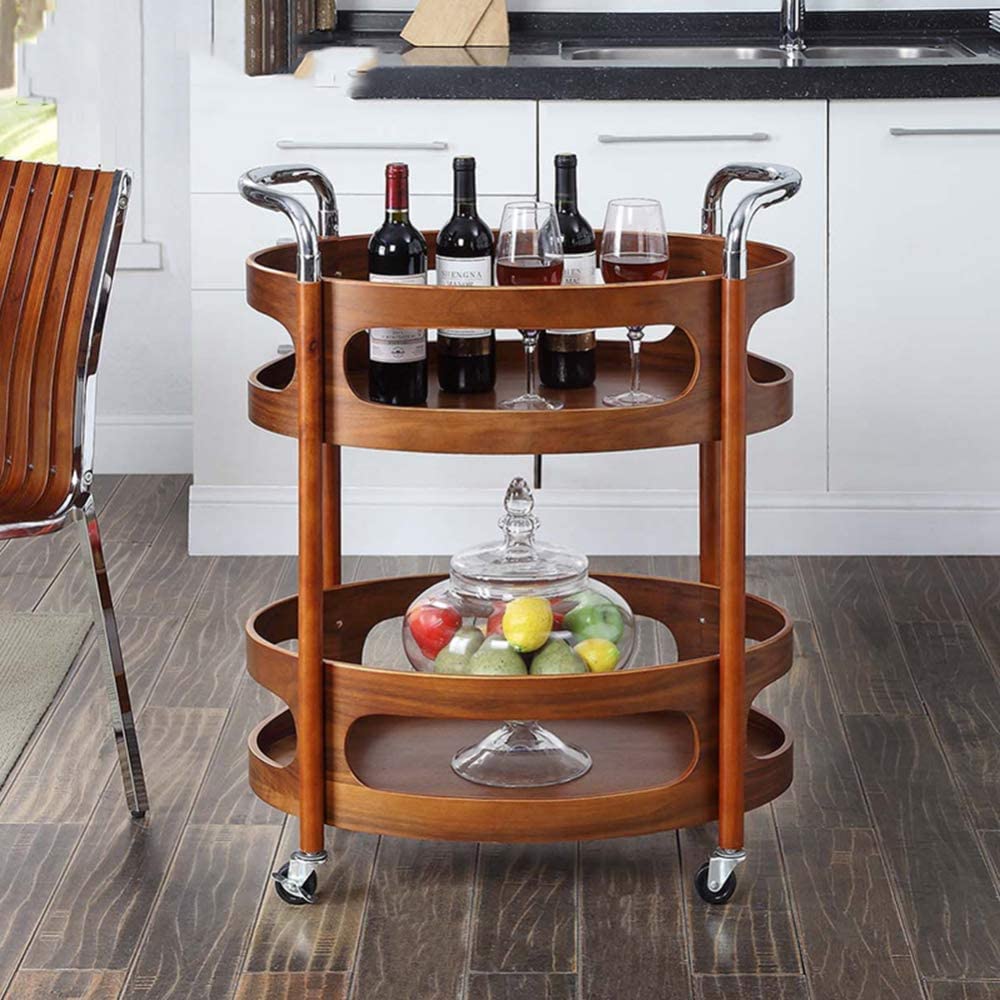 Chariot Chariot de Service de Bar, Chariot à vin pour la Maison, la Cuisine, l'hôtel, Chariot de Service en Bois – Chariot à vin – Bar, Boisson, Salle à Manger, Chariot de Stockage de thé – étagère d