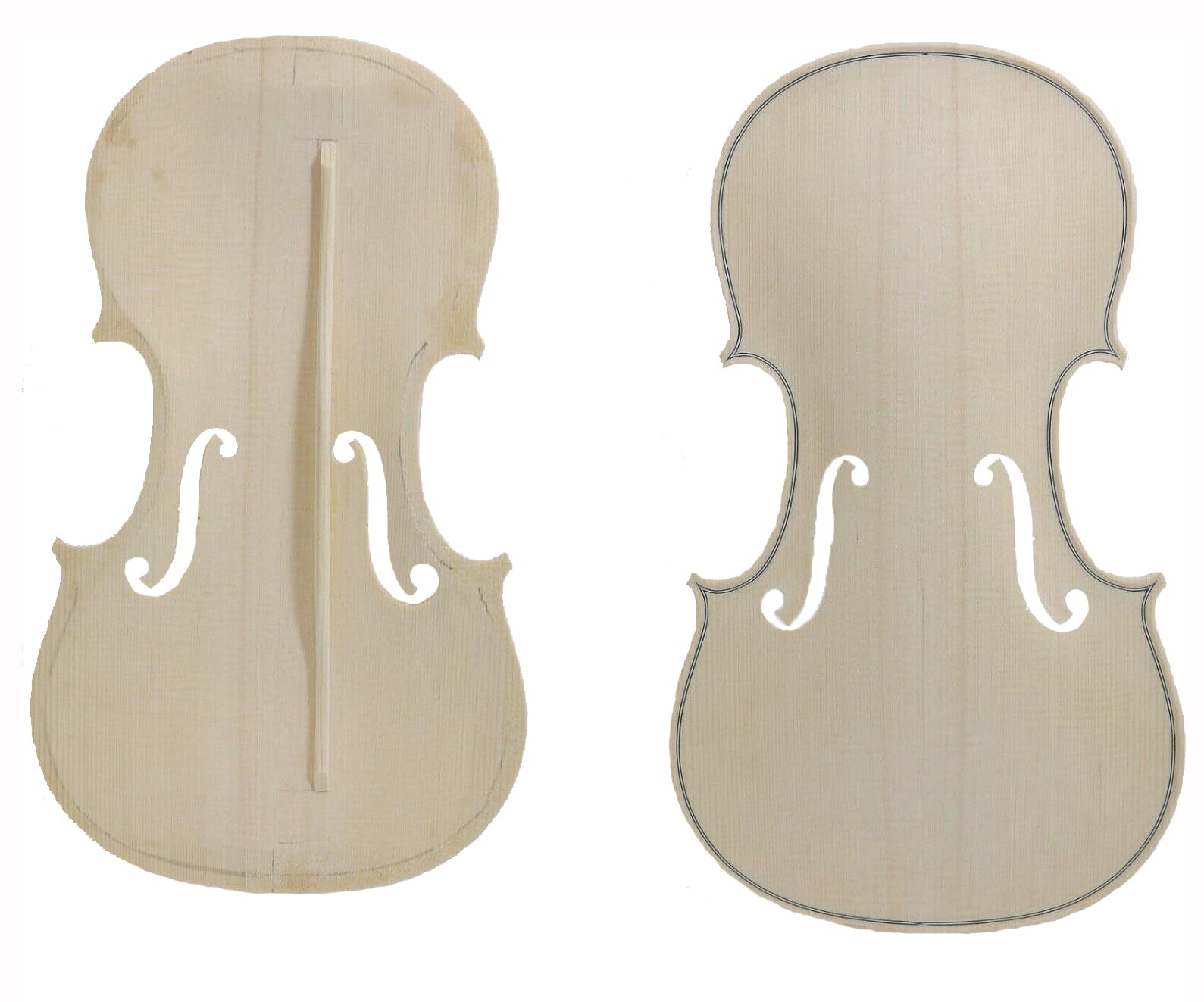 1pcs Unfinished Violin Top 4/4 Russian Spruce Wood Top Hand made Violin Accessories With Sound bar set up