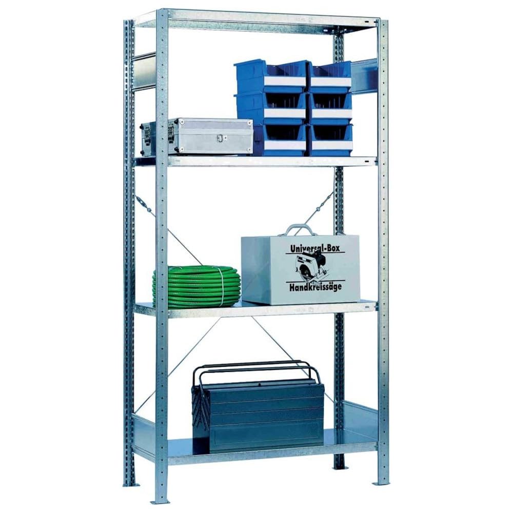 SCHULTE Lagertechnik 2er-Pack-Zusatz-Fachboden MULTIplus150 100 x 50 cm (BxT), verzinkt, inkl. 8 Fachbodenträgern