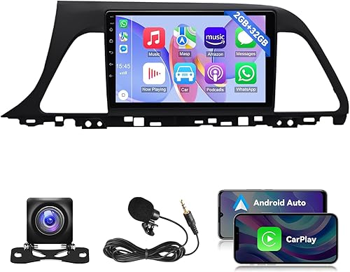 Android 13.0 doble DIN estéreo para coche Hyundai Sonata 2015-2017 9 pulgadas HD pantalla táctil audio multimedia receptor con Carplay Android Auto