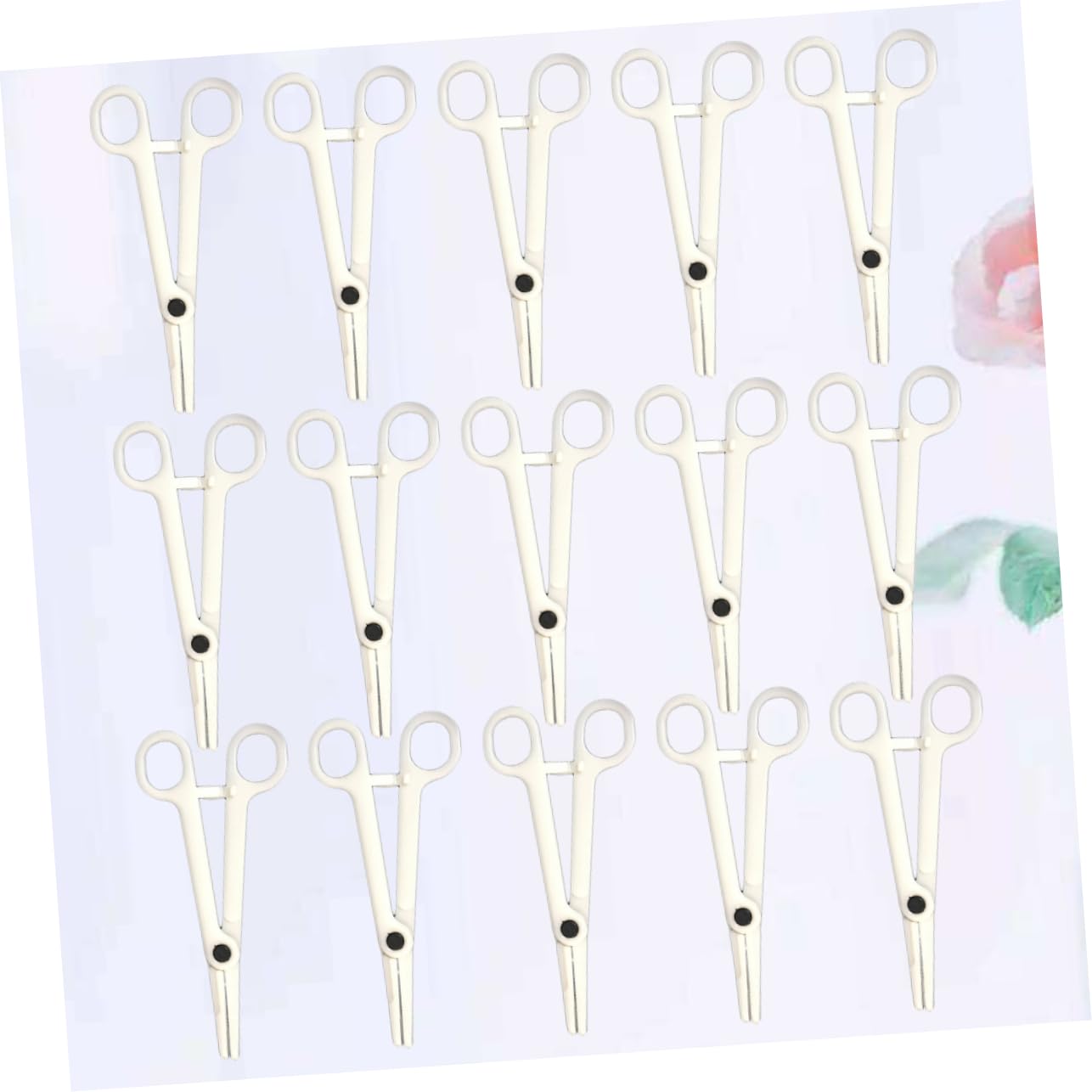 15pcs Disposable Body Piercing Forceps Plastic Clamps for Professional Piercing Needs for Tongue Belly Lip Nose and More