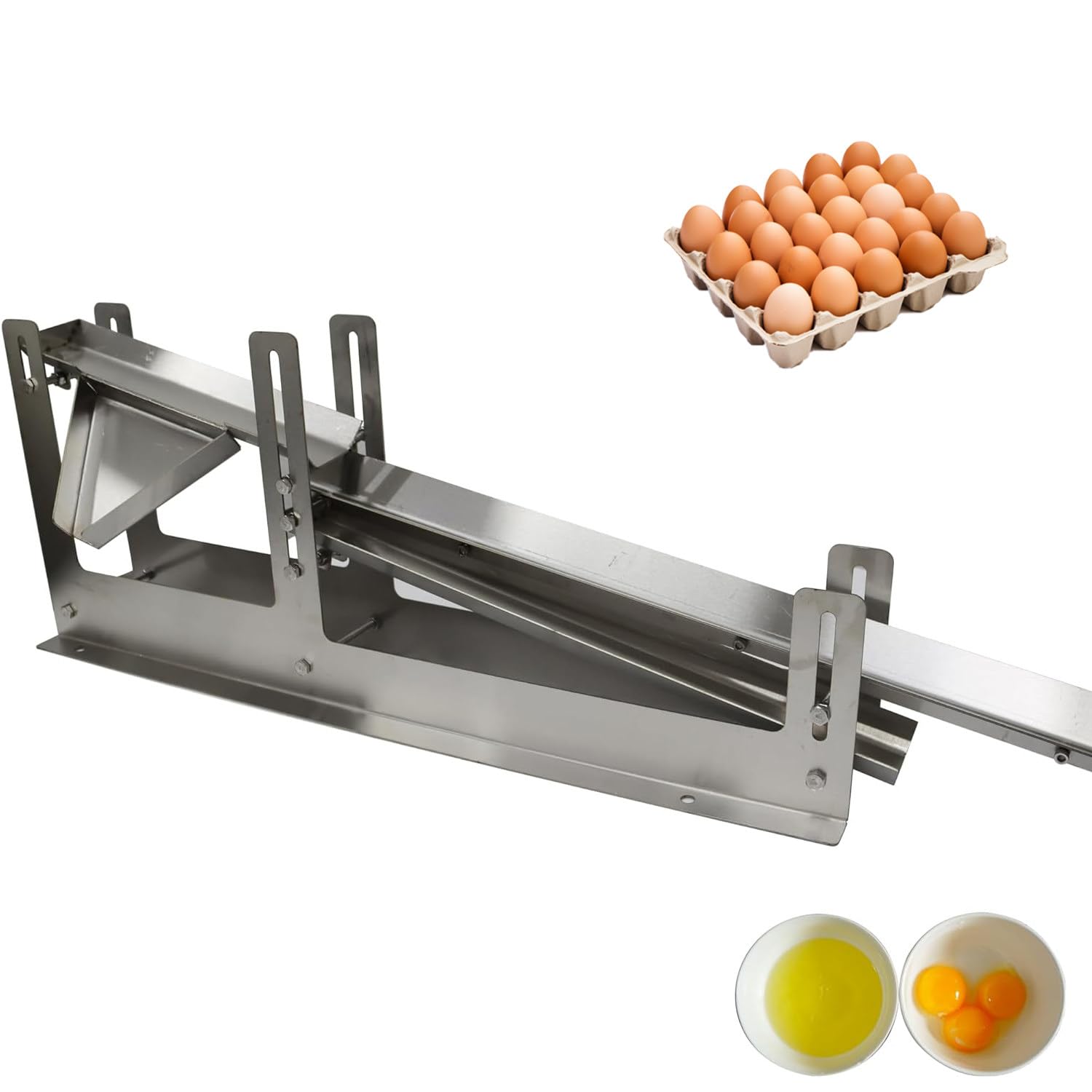 FBJAMZ Egg White Separator Egg Splitter, Smooth Chute for Stable Flow, Hygienic Seamless Structure, Quick Rinse Clean, Great for Kitchens Food Processing