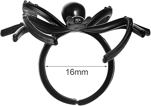 Miniatura 2 de 120 anillos de araña, anillos de Halloween para niños, decoración de cupcakes de araña de plástico a granel para niños, accesorios de disfraz de