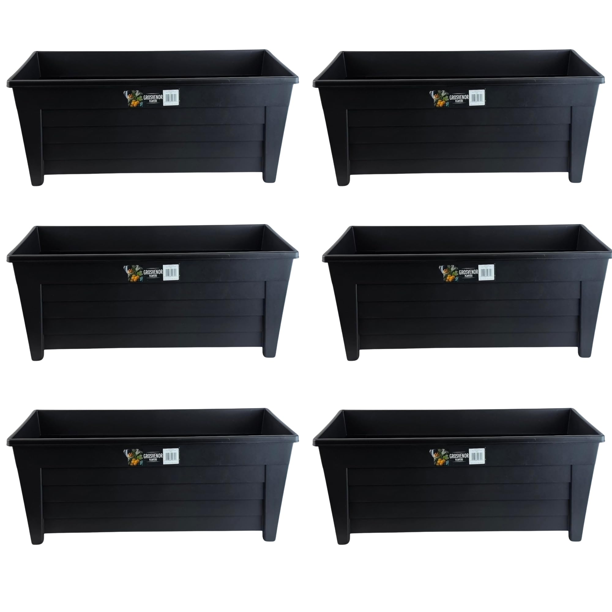 Easy Shopping® Black Large Grosvenor Trough 55cm Long Plant Pot Flower Planter Ideal for Home Office Balconies Gardens Greenhouses & Patios & Park (6)