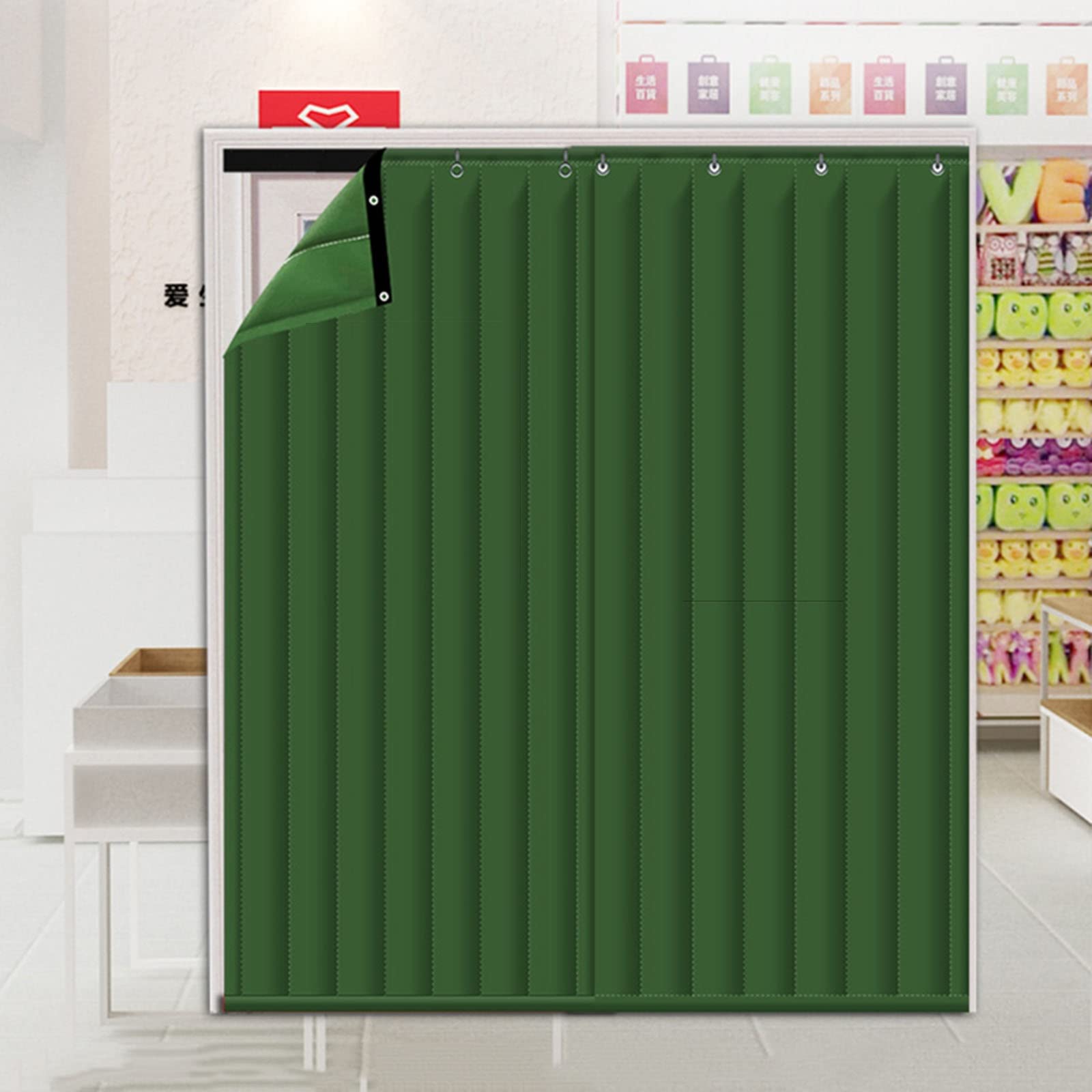 Thermisch deurgordijn, voor de winter, magnetisch warmte-isolerend gordijn voor deuren, geschikt voor ruimtes met airconditioning en verwarming, 80 x 205 cm, zwart
