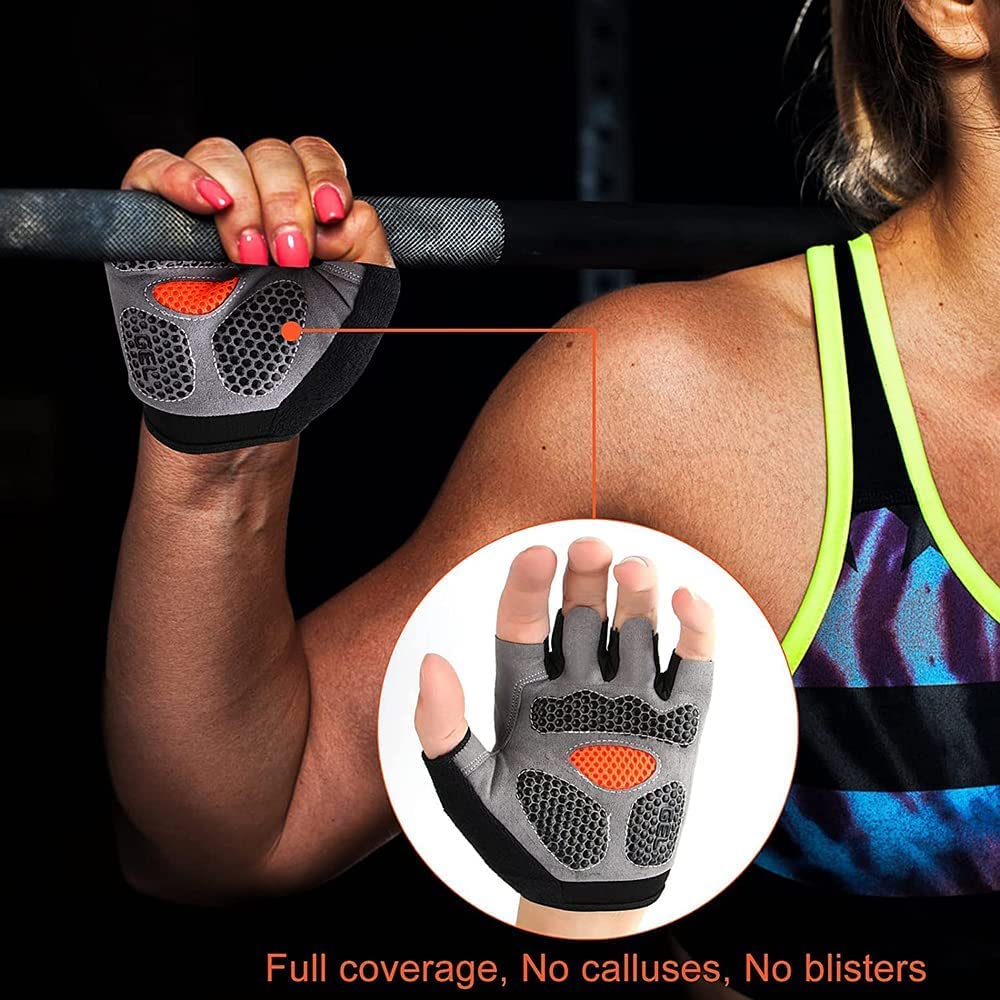 Guanti Fitness Antiscivolo In Silicone – 2 Pezzi, Imbottiti EVA, Traspiranti, Per Palestra, Sollevamento Pesi E Ciclismo, Uomo E Donna, Taglia L Rosa - 2